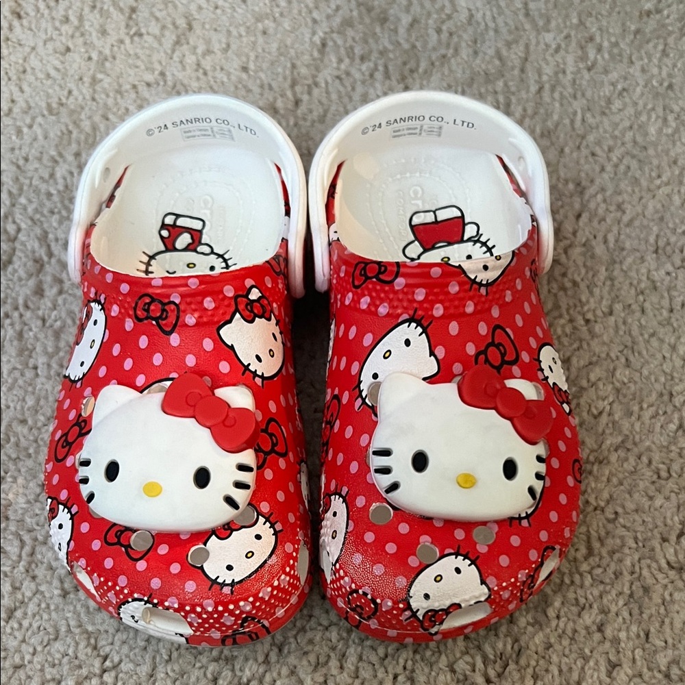 Sanrio Hello Kitty Kids Slippers - Red and White